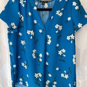 Blue Floral Women’s Top